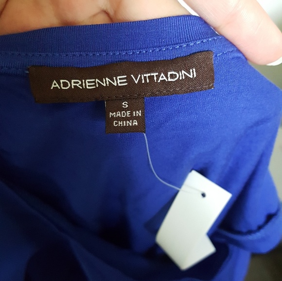 Adrienne Vitadini Royal Blue Ruffle Top - Picture 5 of 8